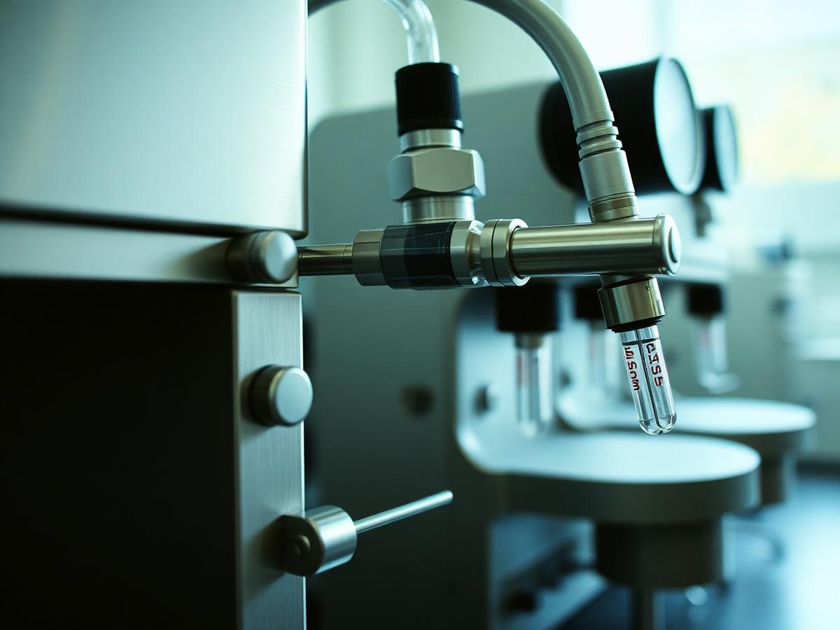 Detail of an analytical instrument in the laboratory